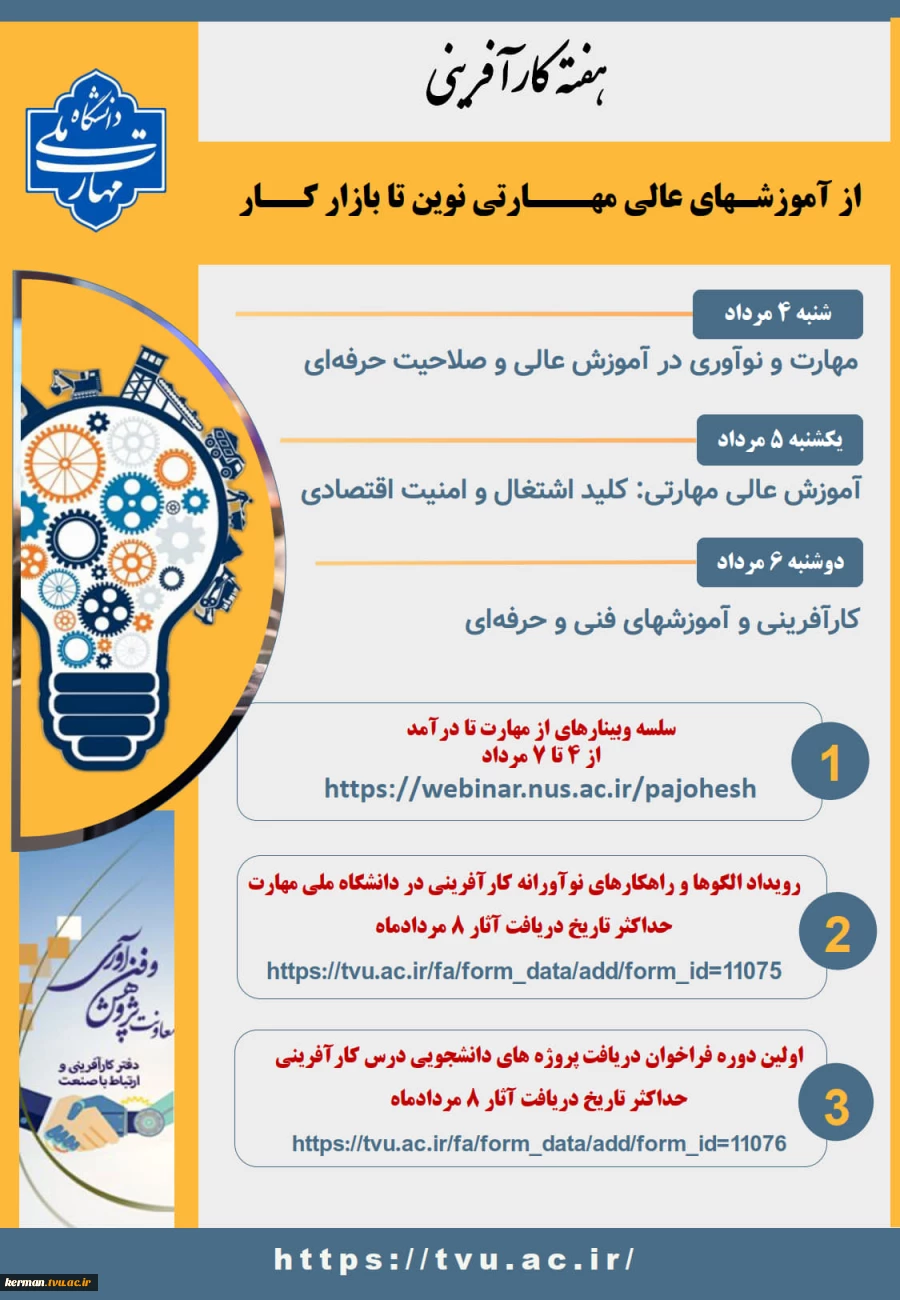 برگزاری سلسله وبینارهای آموزشی "از مهارت تا درآمد"  2