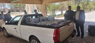 با حضور رئیس واحد استانی کرمان،  فرمانده و جانشین حوزه بسیج شهید چمران ادارات شهرستان کرمان:
ارسال آب‌های جمع‌آوری‌شده در پویش نذر آب به رزمندگان اسلام 3